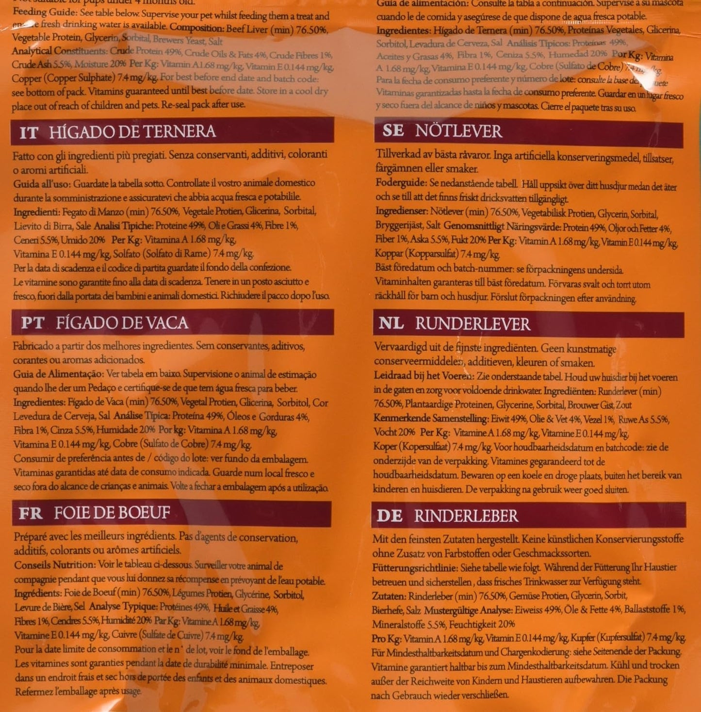 Beef Liver Sticks Dog Treats, Premium Grain Free Dog Chews with Natural Real Meat, Low in Fat and High in Protein 90G