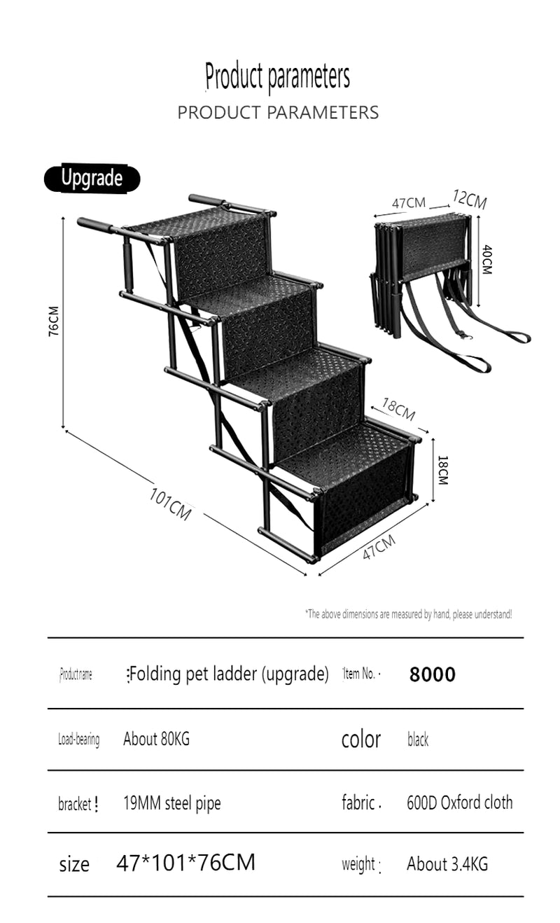 Portable Foldable Pet Ladder, Puppy Car Steps, Stair for Trucks, Dog Stairs, Pet Staircase Supplies