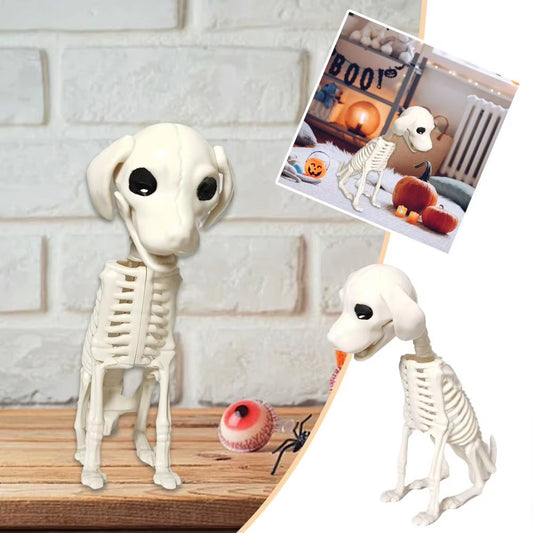 NEW High-End Halloween Dog Skeleton Sculpture Portable Halloween Dog Skeleton Table Decoration for Desk Outdoor Indoor Deco C7K9