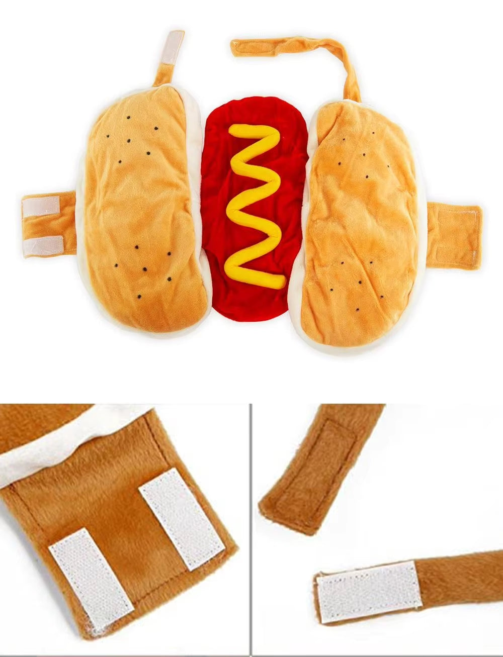 Christmas Hot Dog Burger Dog Costumes Warm Halloween Carnival Party Festival Dog Velvet Clothes Teddy Dog Clothes