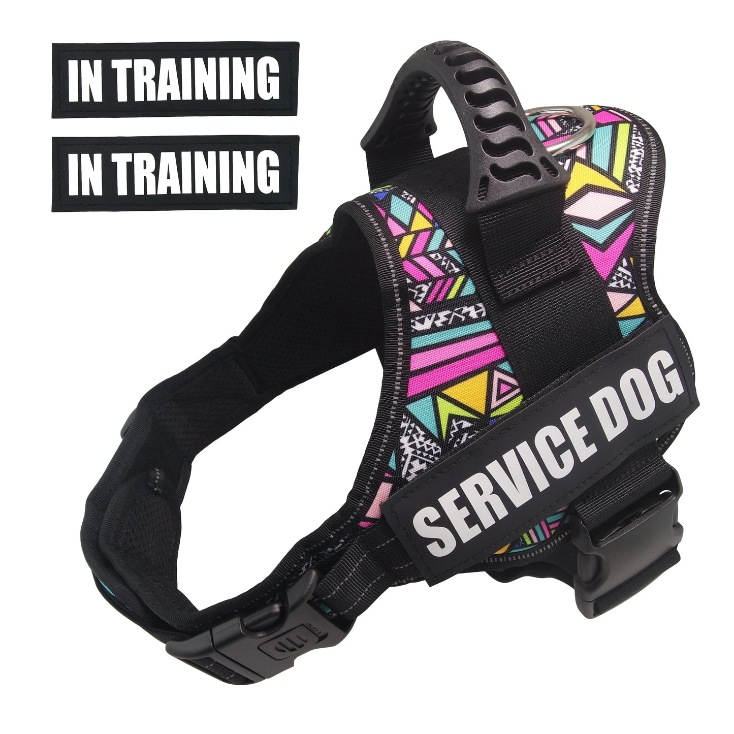 Walking Dog Harnesses Safety No-Pull Breathable Service Dog Vest Collar Adjustable Reflective Pet Harness with Outdoor Training