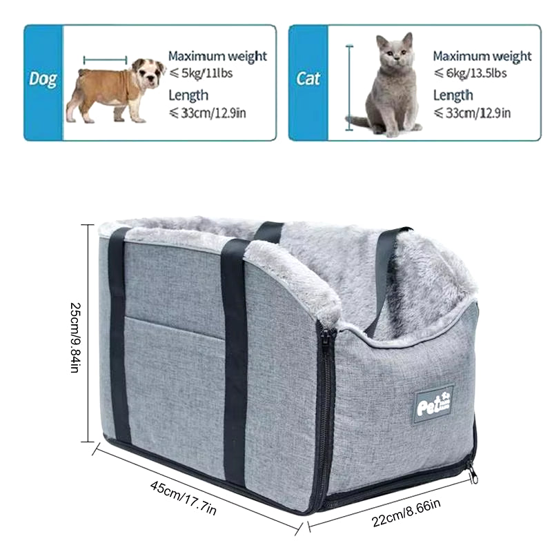 Portable Pet Dog Car Seat Central Control Nonslip Kennel Bed for Dog Cat Travel Accessories Dog Carriers Safety Car Armrest Box