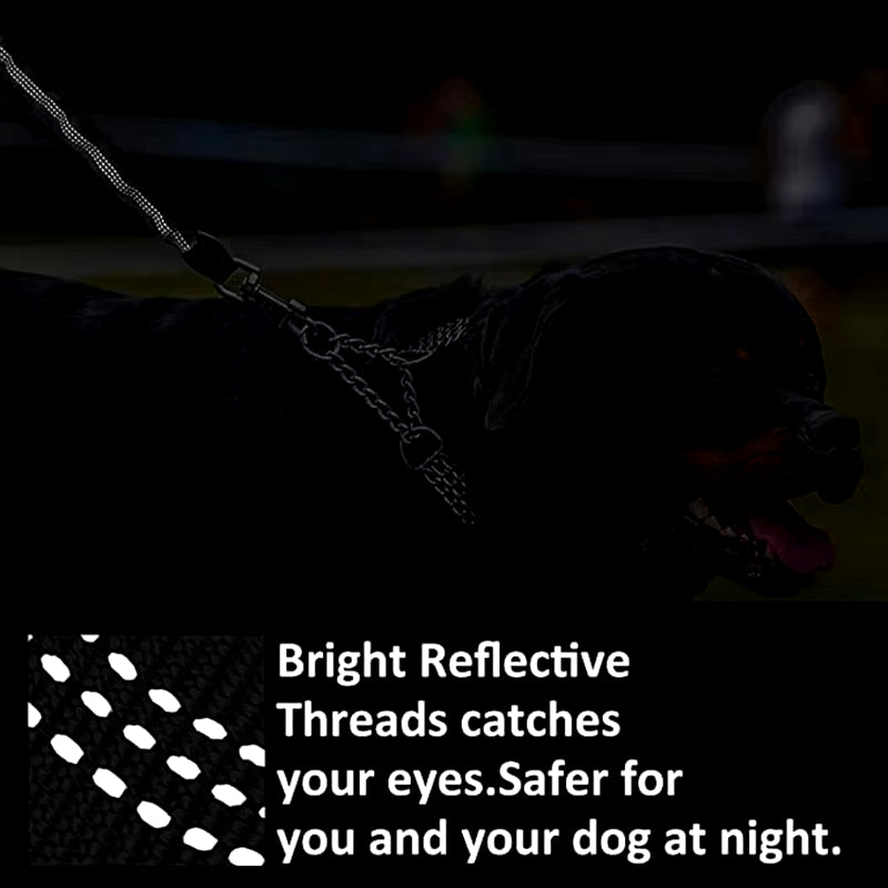 ​Durable Pet Leash Reflective Stretchable Leash Outdoor Training Metal Clasp Cushioned Handle Dog Leash