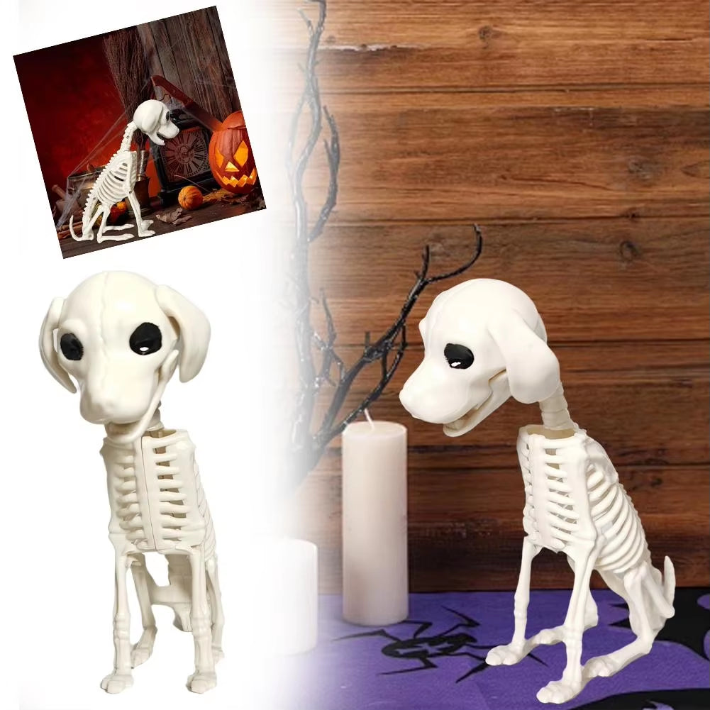 NEW High-End Halloween Dog Skeleton Sculpture Portable Halloween Dog Skeleton Table Decoration for Desk Outdoor Indoor Deco C7K9