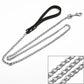 Dog Leash Metal Chain Dog Black 2.0Mm*120Cm with Leather Style Handle Strong Control Leash Pet Supplies Iron Towing Rope