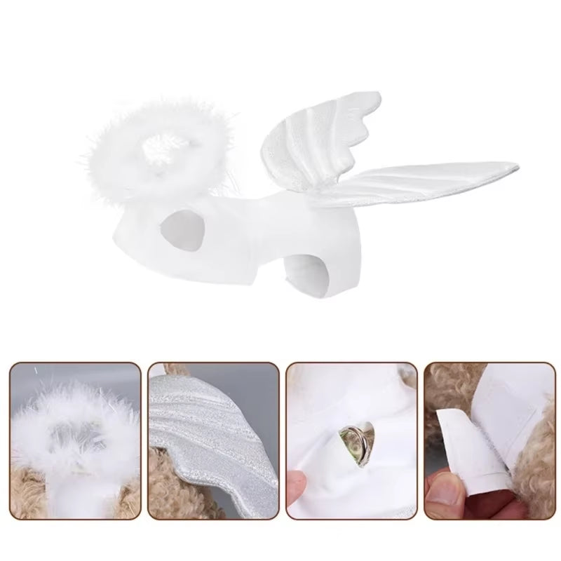 Funny 3D Wing Angeles Costume for Dogs Pet Holiday Accessories Halloween Pet Costume Suitable for Cats and Dogs