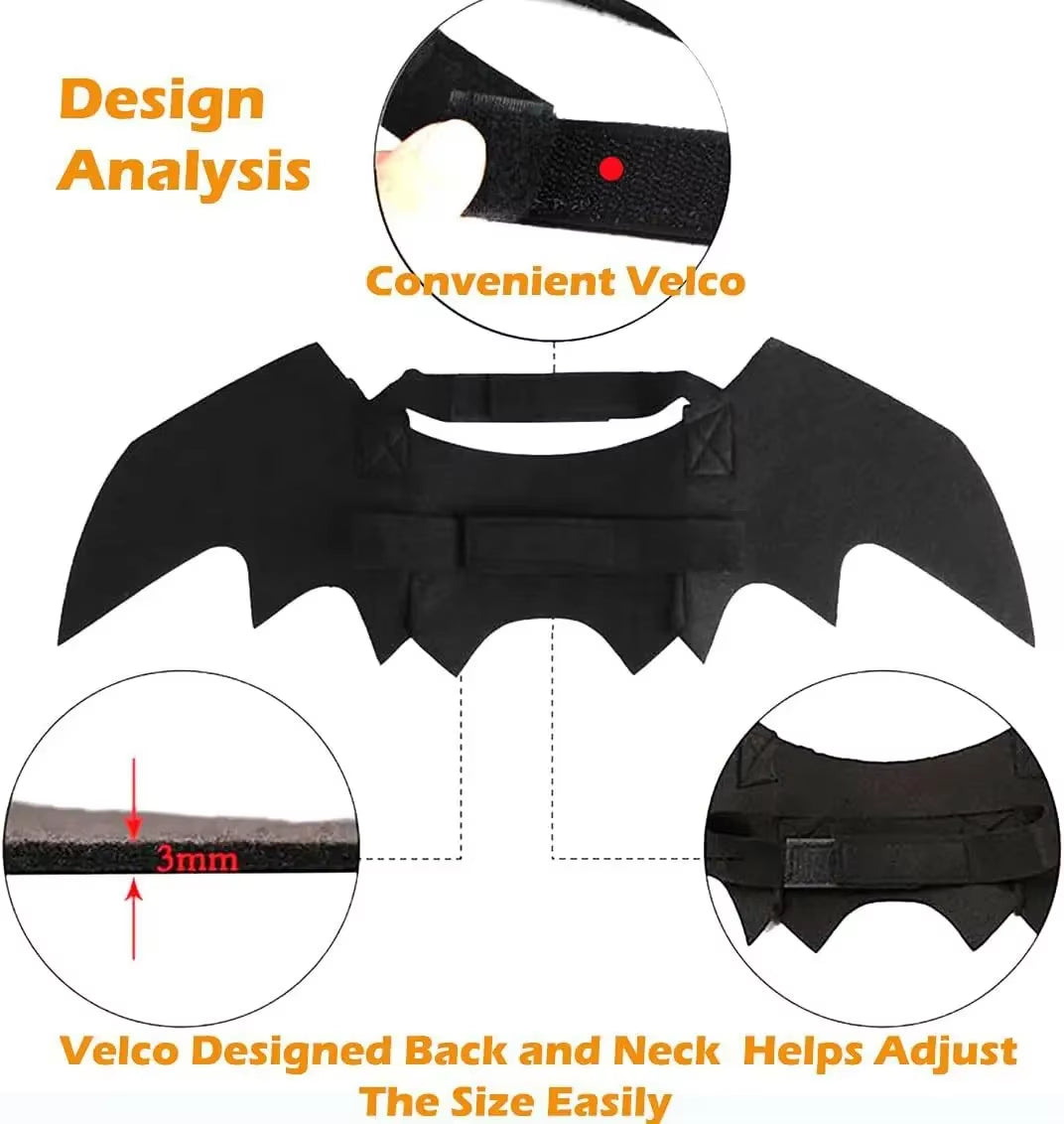 Dog Costumes Halloween Bat Wings Cat Pet Clothes Bat Wings Bell Dog Christmas Clothes Felt Clothing Disfraz Halloween Perro 강아지옷
