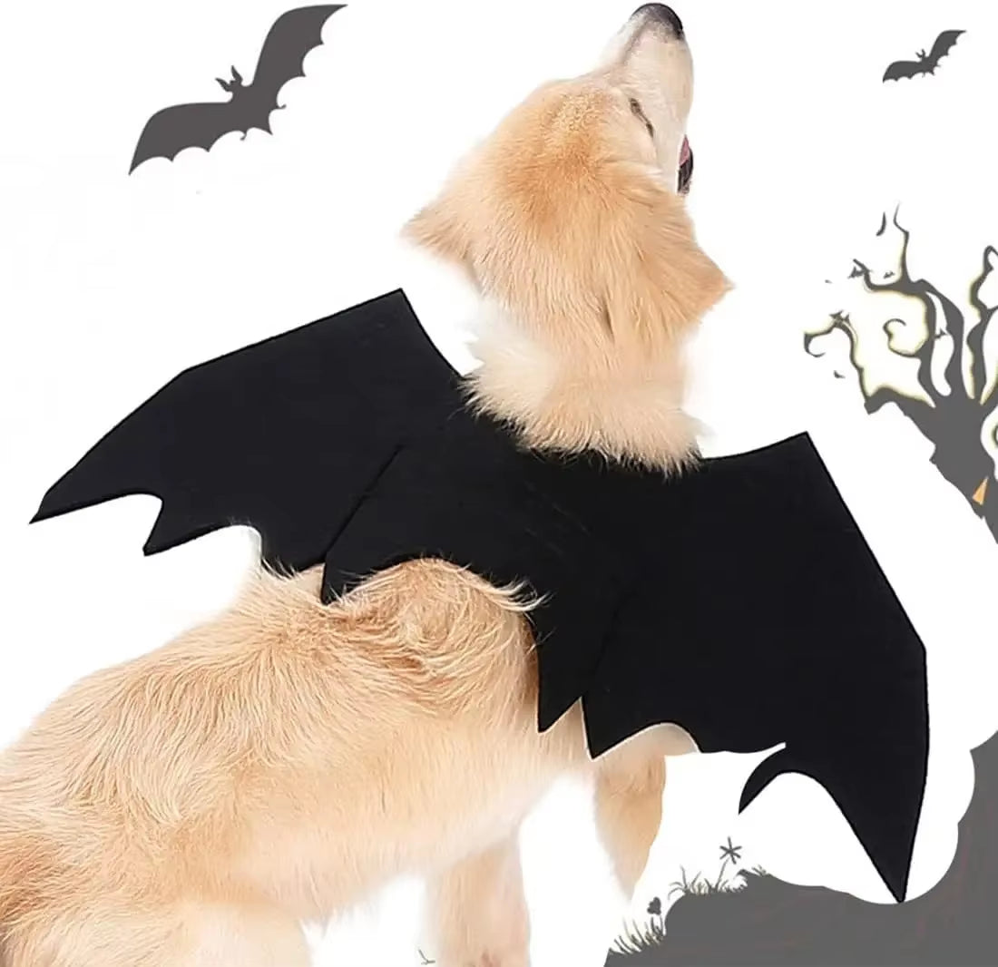 Dog Costumes Halloween Bat Wings Cat Pet Clothes Bat Wings Bell Dog Christmas Clothes Felt Clothing Disfraz Halloween Perro 강아지옷
