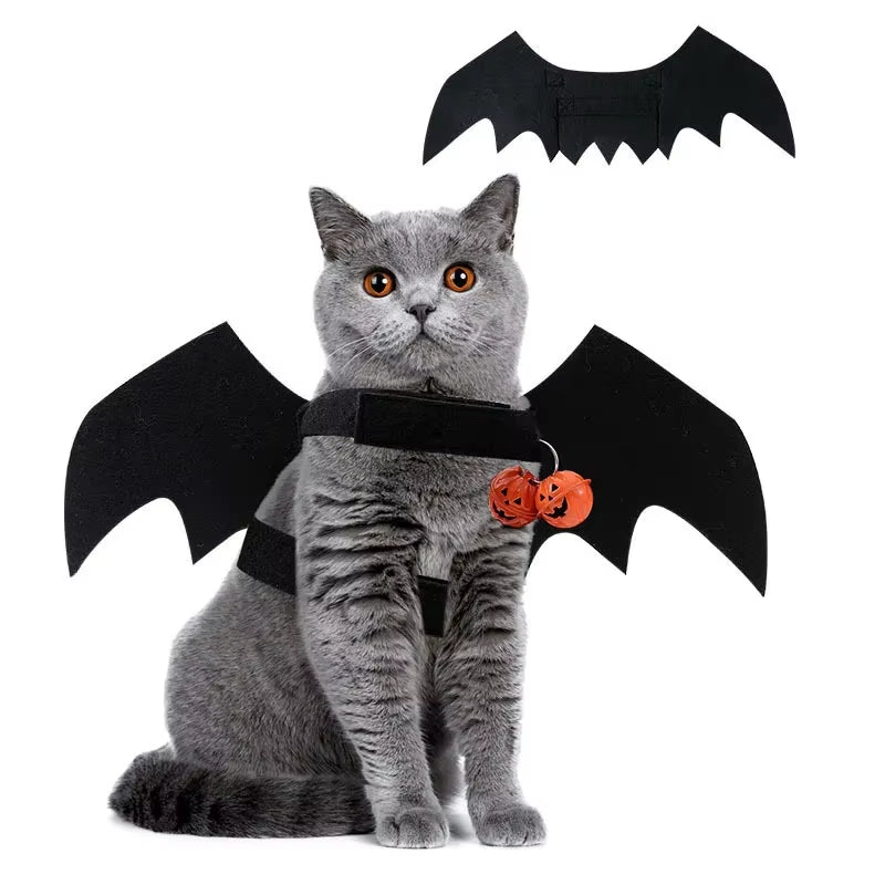 Dog Costumes Halloween Bat Wings Cat Pet Clothes Bat Wings Bell Dog Christmas Clothes Felt Clothing Disfraz Halloween Perro 강아지옷