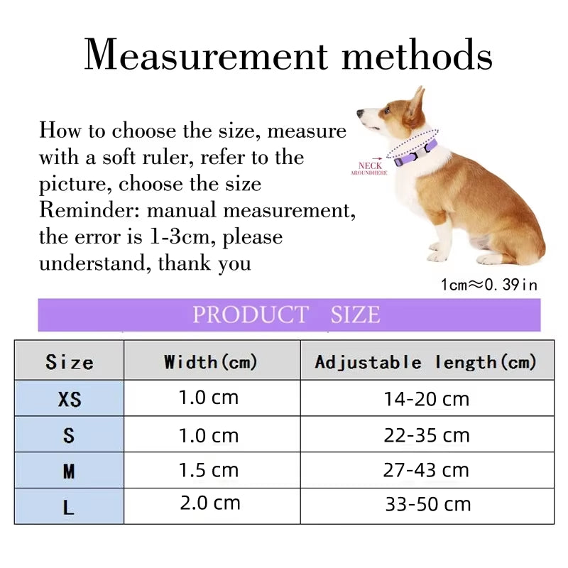 Adjustable Pet Collars Nylon Puppy Kitten Collar Strong and Durable Neck Band Suitable for Small and Medium Dogs and Cats