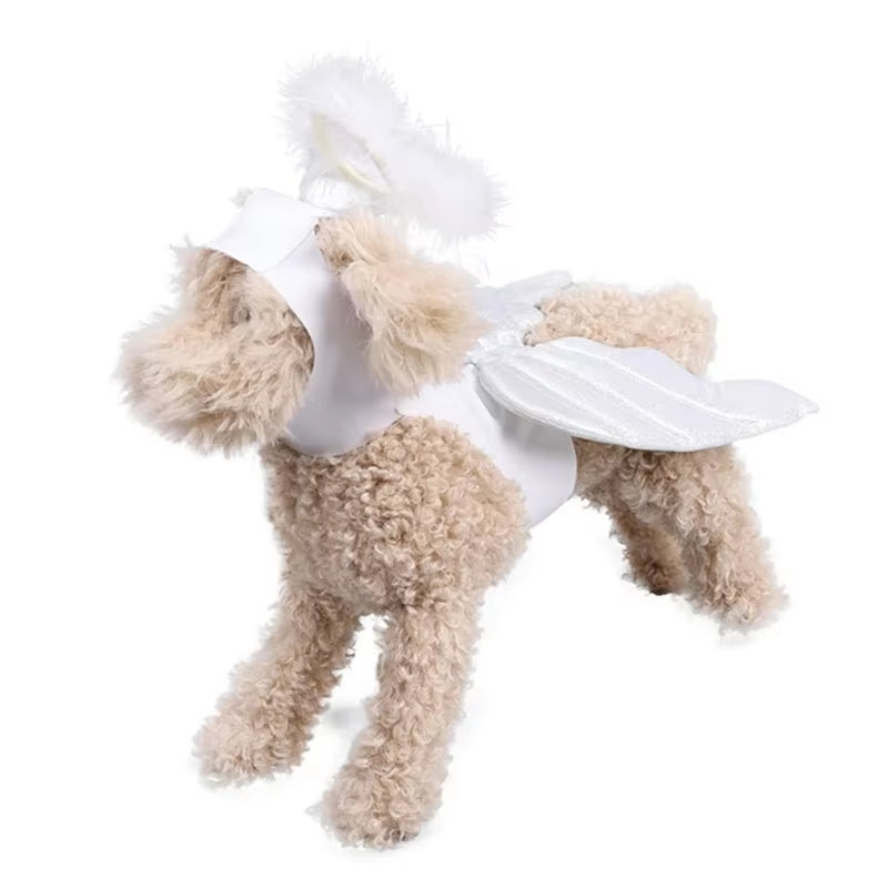 Funny 3D Wing Angeles Costume for Dogs Pet Holiday Accessories Halloween Pet Costume Suitable for Cats and Dogs