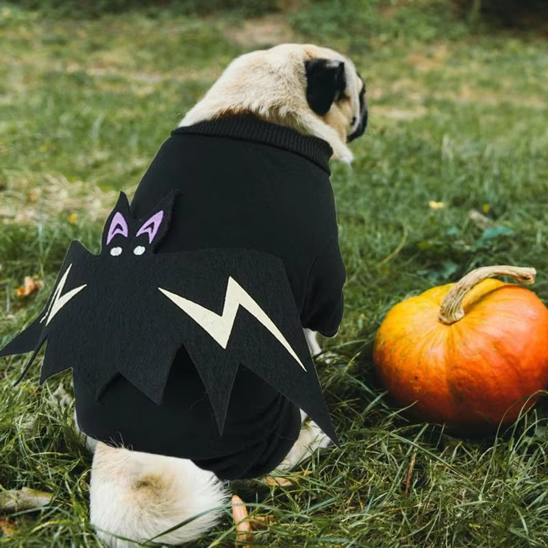 Dog Halloween Costume Bat Puppy Cosplay Bat Costume Glow in the Dark Breathable Bat Wings Dog Clothes for Halloween Party