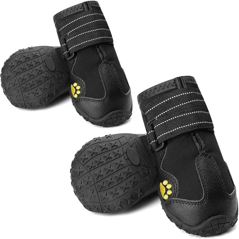 Waterproof Dog Boots Warm Snow 4Pcs/Set Pet Dog Shoes Reflective Rain Pets Booties Anti-Slip Socks Footwear for Medium Large Dog