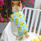 Dog Cotton Romper Pajamas Costume Cartoon Duck Printing Puppy Jumpsuit Onesie Clothes for Dogs Chihuahua Yorkie Pet Cat Clothing