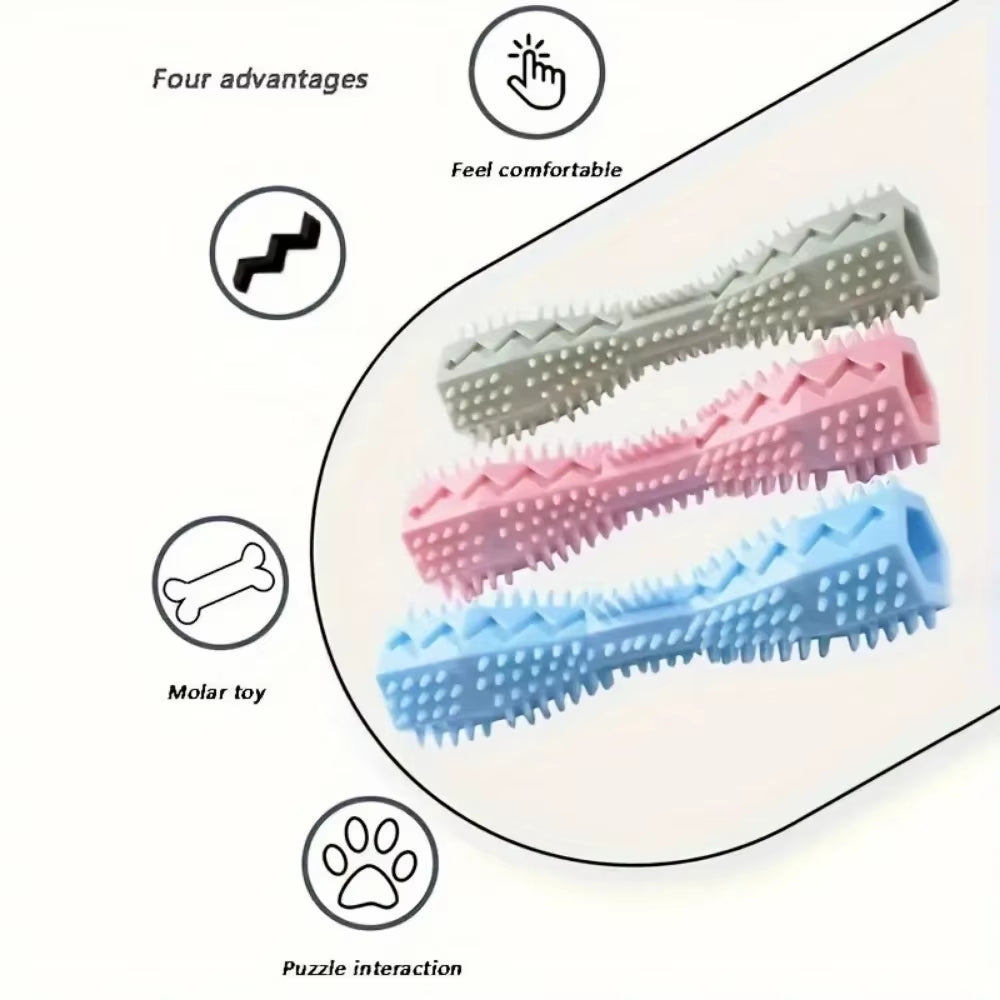 Dog Chewing Stick Toothbrush - Safe Rubber for Effective Cleaning and Massage - the Perfect Toy for Aggressive Chewiers
