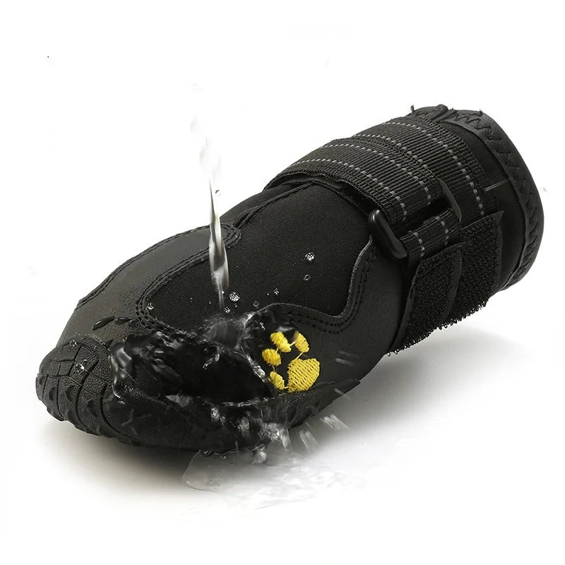 Waterproof Dog Boots Warm Snow 4Pcs/Set Pet Dog Shoes Reflective Rain Pets Booties Anti-Slip Socks Footwear for Medium Large Dog