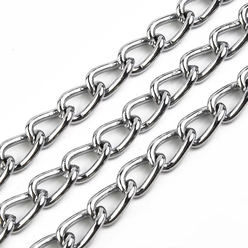 Dog Leash Metal Chain Dog Black 2.0Mm*120Cm with Leather Style Handle Strong Control Leash Pet Supplies Iron Towing Rope