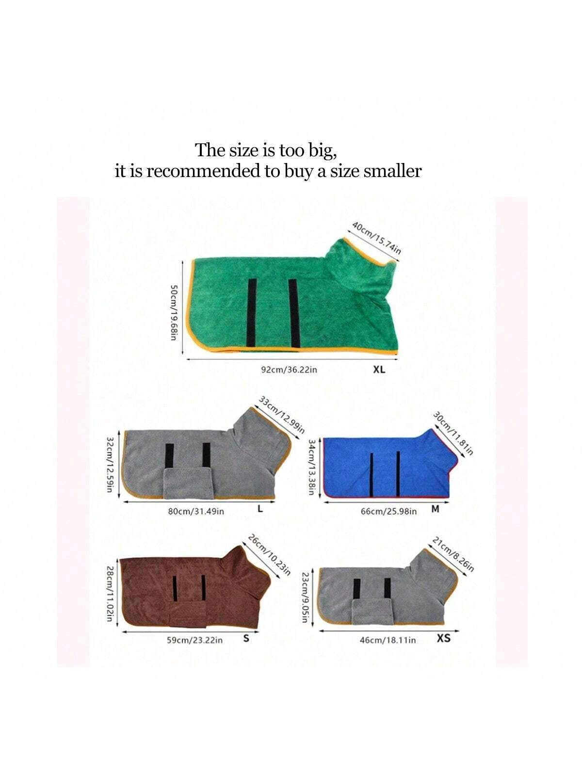 1Pc Pet Absorbent Bathrobe, Quick-Drying Towel for Dogs, Cats or Other Animals