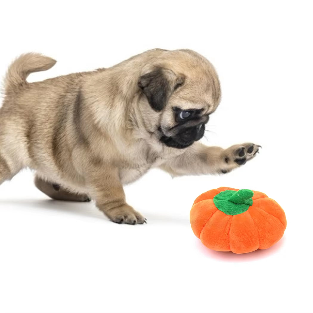 Animals Cartoon Dog Toys Stuffed Squeaking Pet Toy Cute Plush Puzzle for Dogs Cat Chew Squeaker Squeaky Toy for Pet Pumpkin