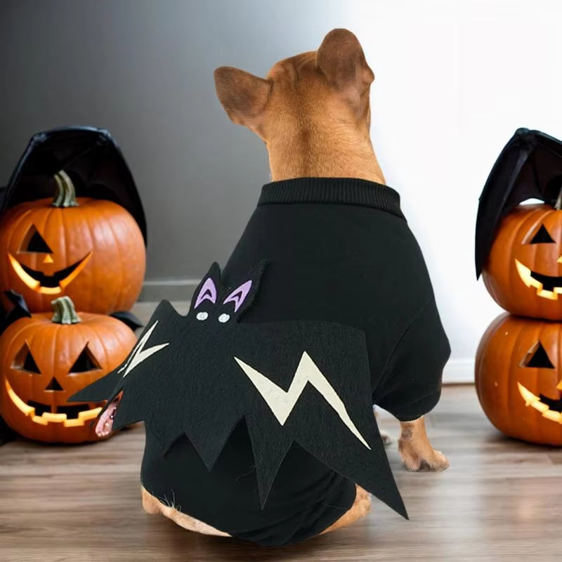 Dog Halloween Costume Bat Puppy Cosplay Bat Costume Glow in the Dark Breathable Bat Wings Dog Clothes for Halloween Party