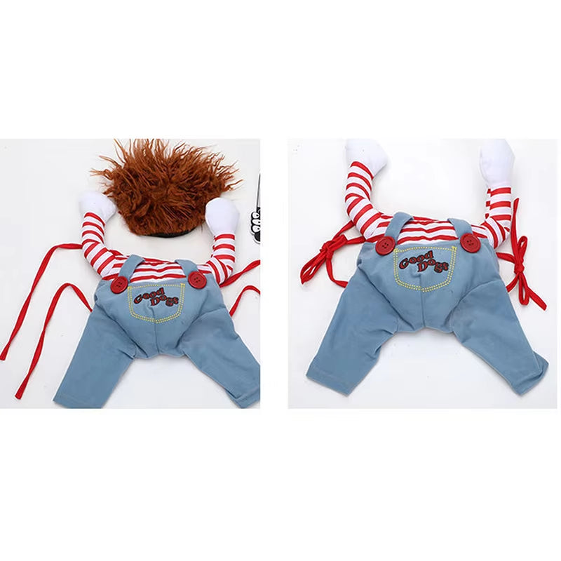 Funny Pet Dog Clothes Dogs Cosplay Costume Halloween Comical Outfits Holding a Knife Set Pet Cat Dog Festival Party Clothing