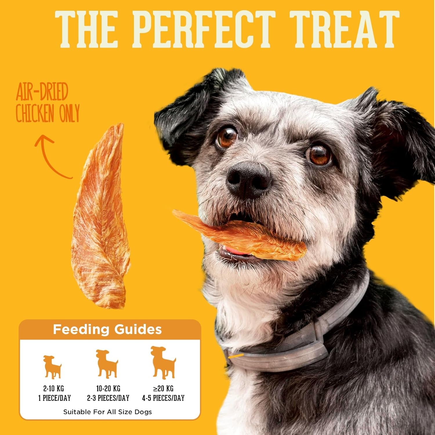 PACK’N PRIDE Natural Dog Treats, 200 G Air-Dried Chicken Fillets, Low Fat Chicken Breast Jerky, Dog Chews for Small&Medium&Large Dogs, Grain-Free Dog Training Treats, High in Protein