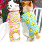 Dog Cotton Romper Pajamas Costume Cartoon Duck Printing Puppy Jumpsuit Onesie Clothes for Dogs Chihuahua Yorkie Pet Cat Clothing