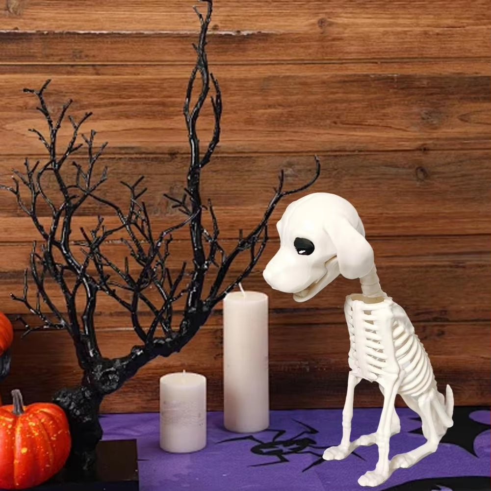 NEW High-End Halloween Dog Skeleton Sculpture Portable Halloween Dog Skeleton Table Decoration for Desk Outdoor Indoor Deco C7K9