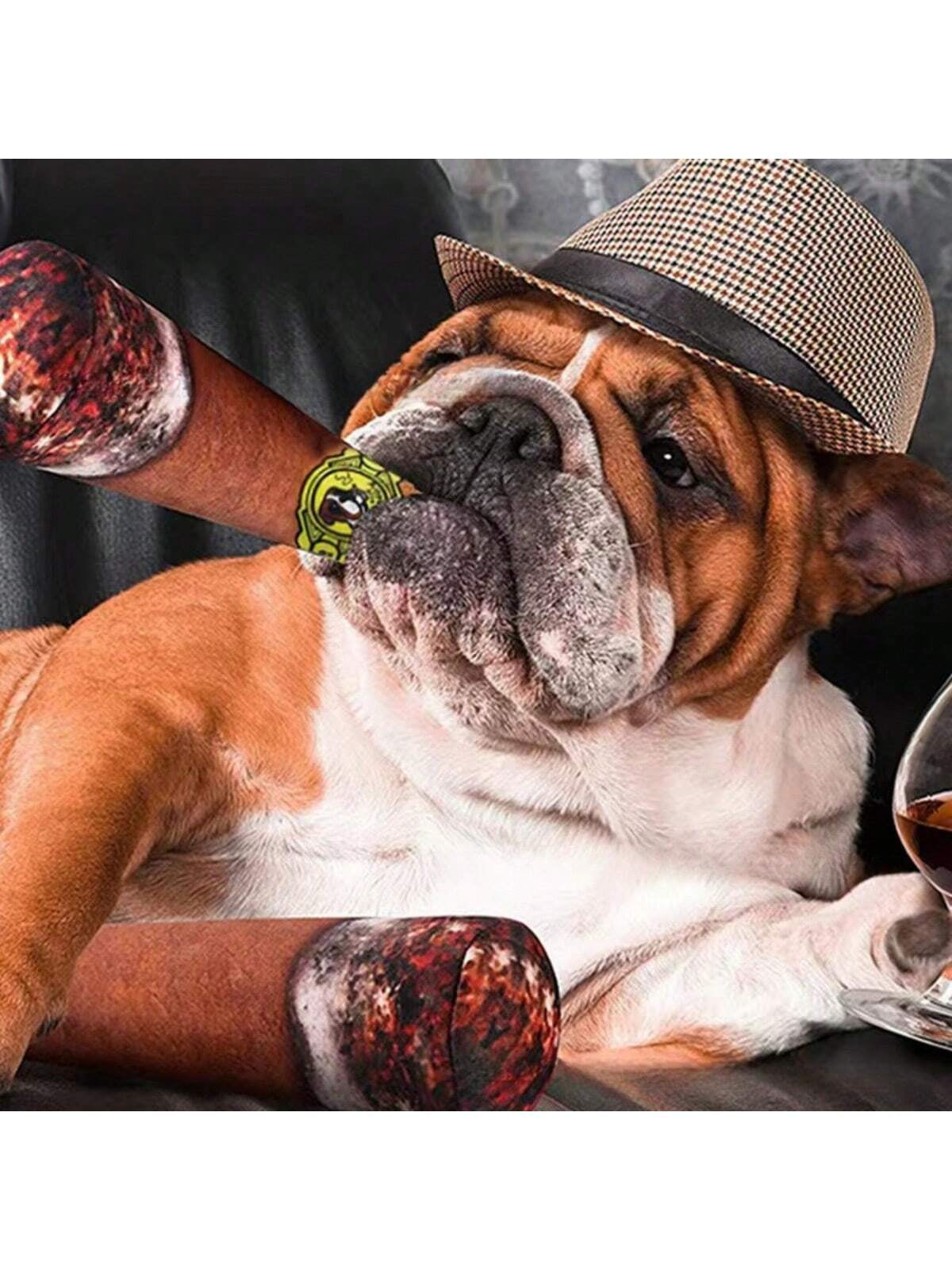 1Pc Rust Brown Pet Toy Chewing Cigar for Dogs, Durable Squeaky Toy Suitable for Medium & Small Pets LATEST