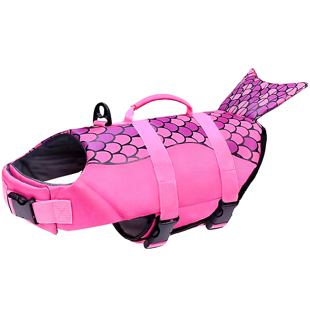 Shark Shaped Dog Life Jacket Enhanced Buoyancy Small Dogs Swimming Clothes Safety Vest with Handle for Medium Large Dogs Surfing