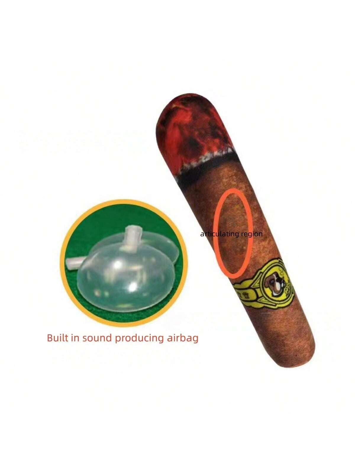 1Pc Rust Brown Pet Toy Chewing Cigar for Dogs, Durable Squeaky Toy Suitable for Medium & Small Pets LATEST