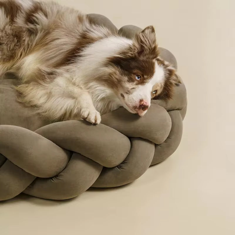 Custom Twist Shape Mat Luxury Dog Bed with Removable Cover Dog Cat Cushion Bed
