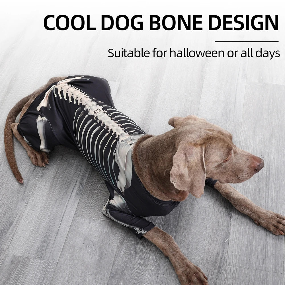 Halloween Dog Skeleton Costumes Cosplay Party Sweater Pet Clothes 4Leg Sweatshirt for Medium Large Dog French Bulldog Dress Up