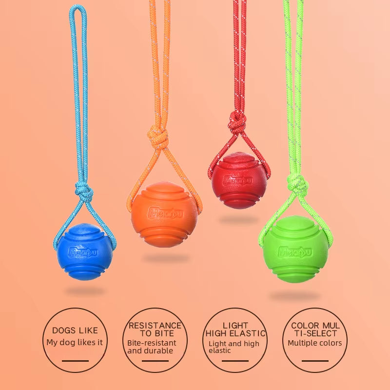 Dog Toy Ball Elastic Bite Resistant Solid Large Medium Small Dogs Boredom Buster Tpr Ball Pet Training Pet Toy Bite